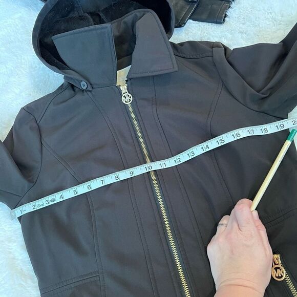 Michael Michael Kors black hooded trench coat size small - Picture 8 of 12